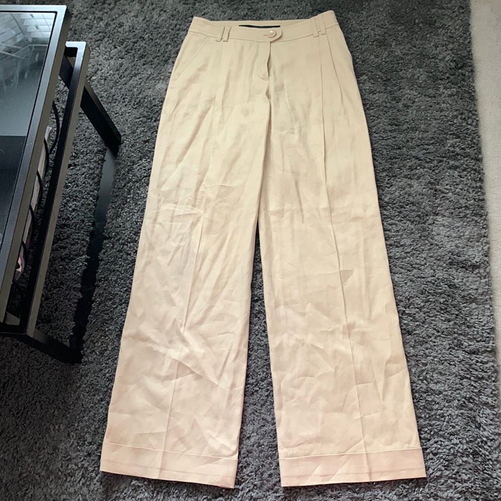 Escada Light Cream Wide-Leg Trousers